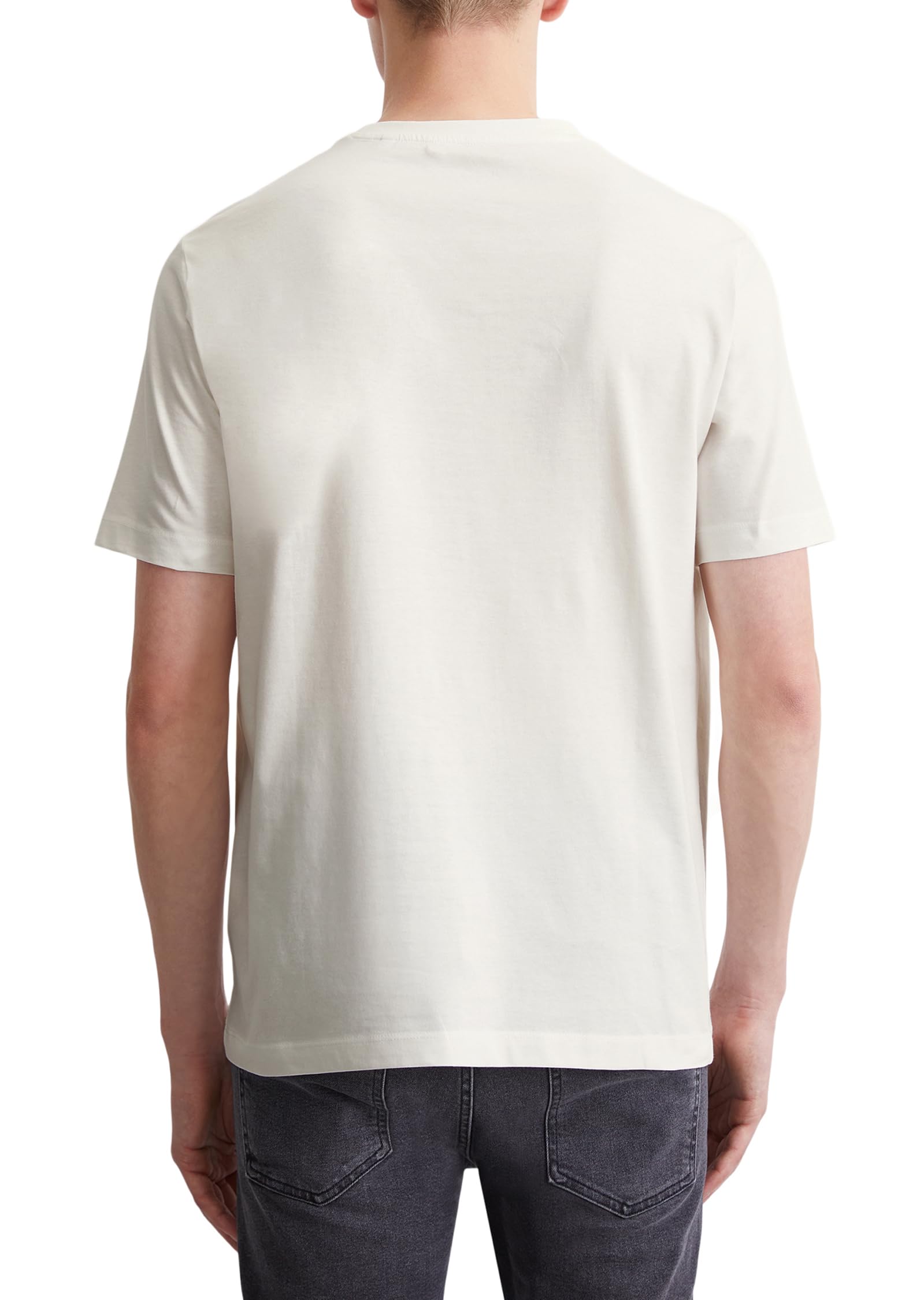 Marc O'Polo Denim Herren T-Shirt aus Bio-Baumwolle Regular Fit, Weiß (Egg White), S – Ansicht 4