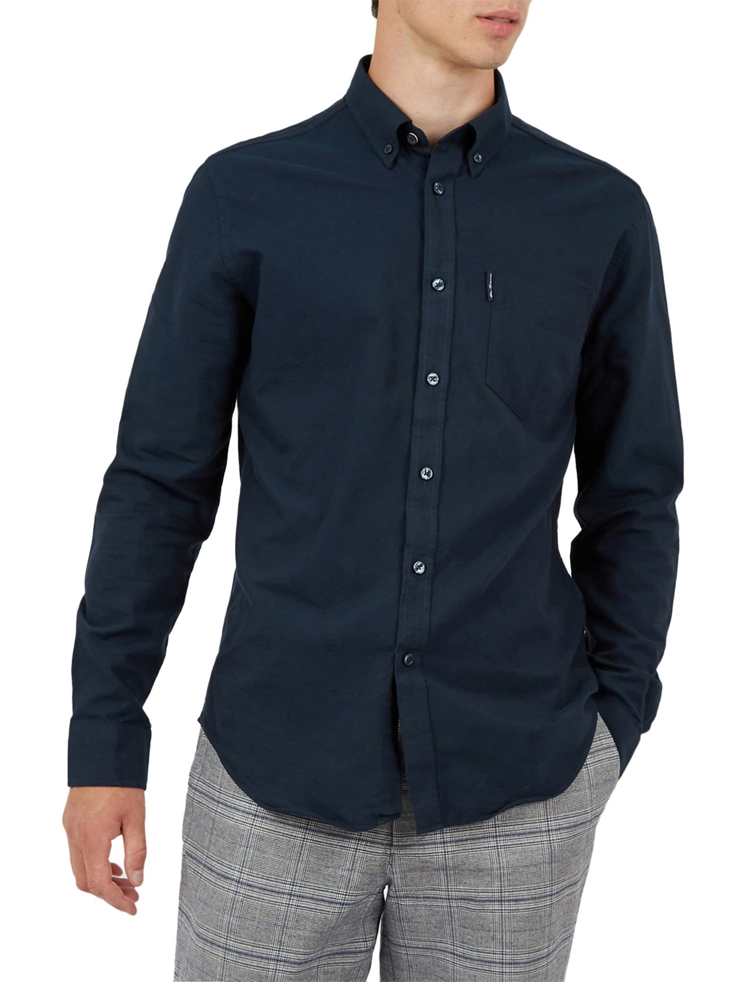 Ben Sherman Men's Dark Navy Casual Button Up Shirt Med