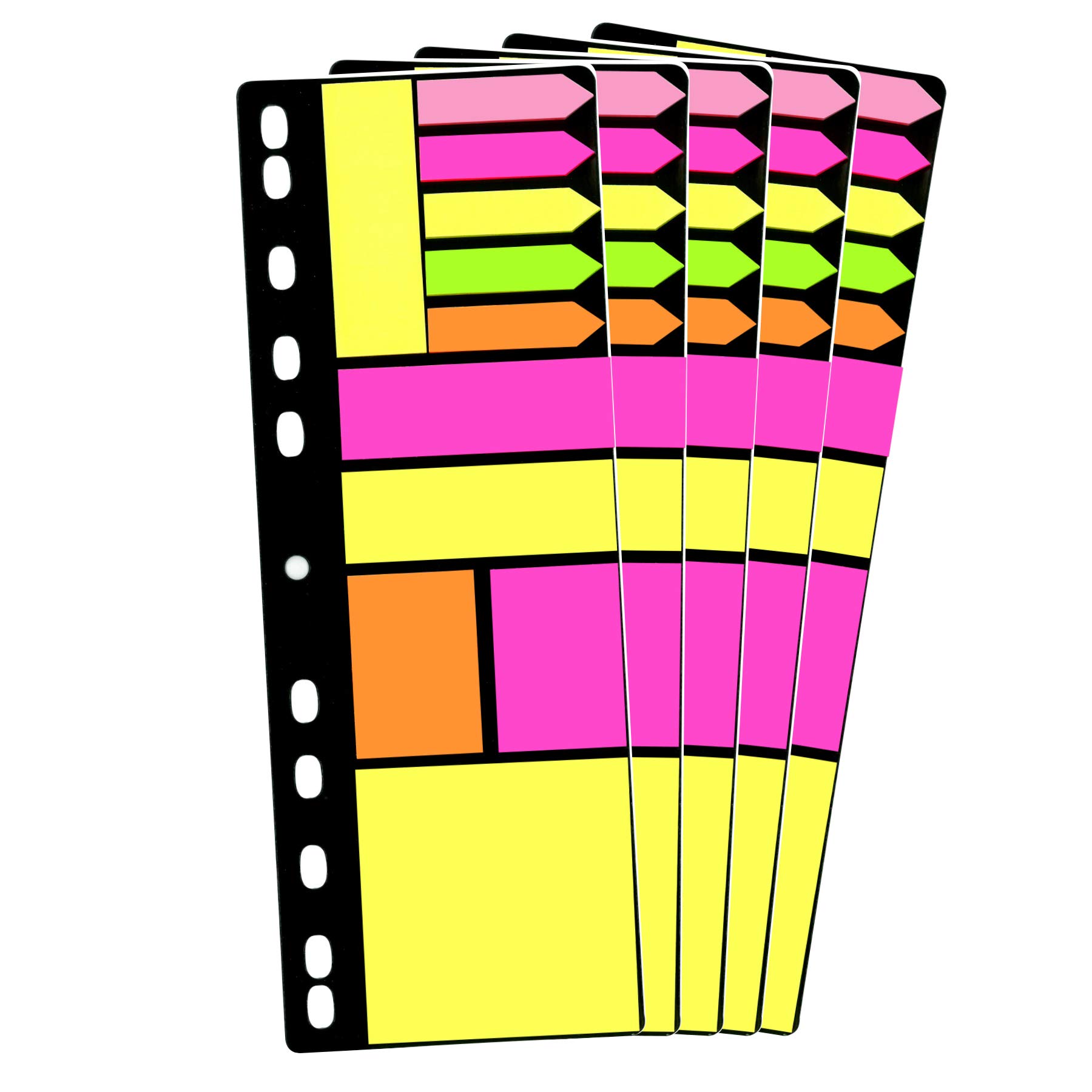 Redi-Tag, RTG10249 Ringbuch-Notiz-Set, 5 Stück, mehrfarbig