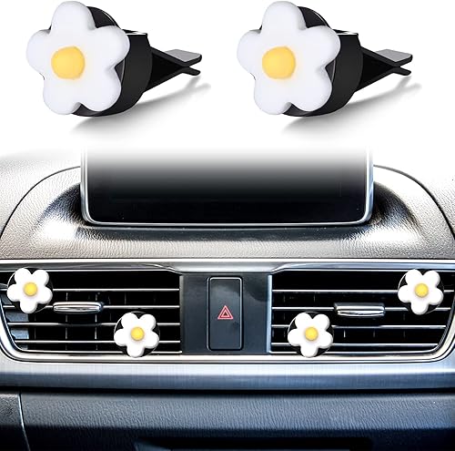 8 Clips decorativos de flor para rejilla de ventilación y aire acondicionado de automóvil lindos y coloridos clips para aromatizar accesorios