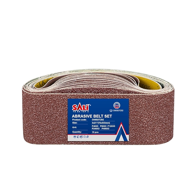 SALI 15件装三英寸二十一英寸砂带，适用木工金属打磨