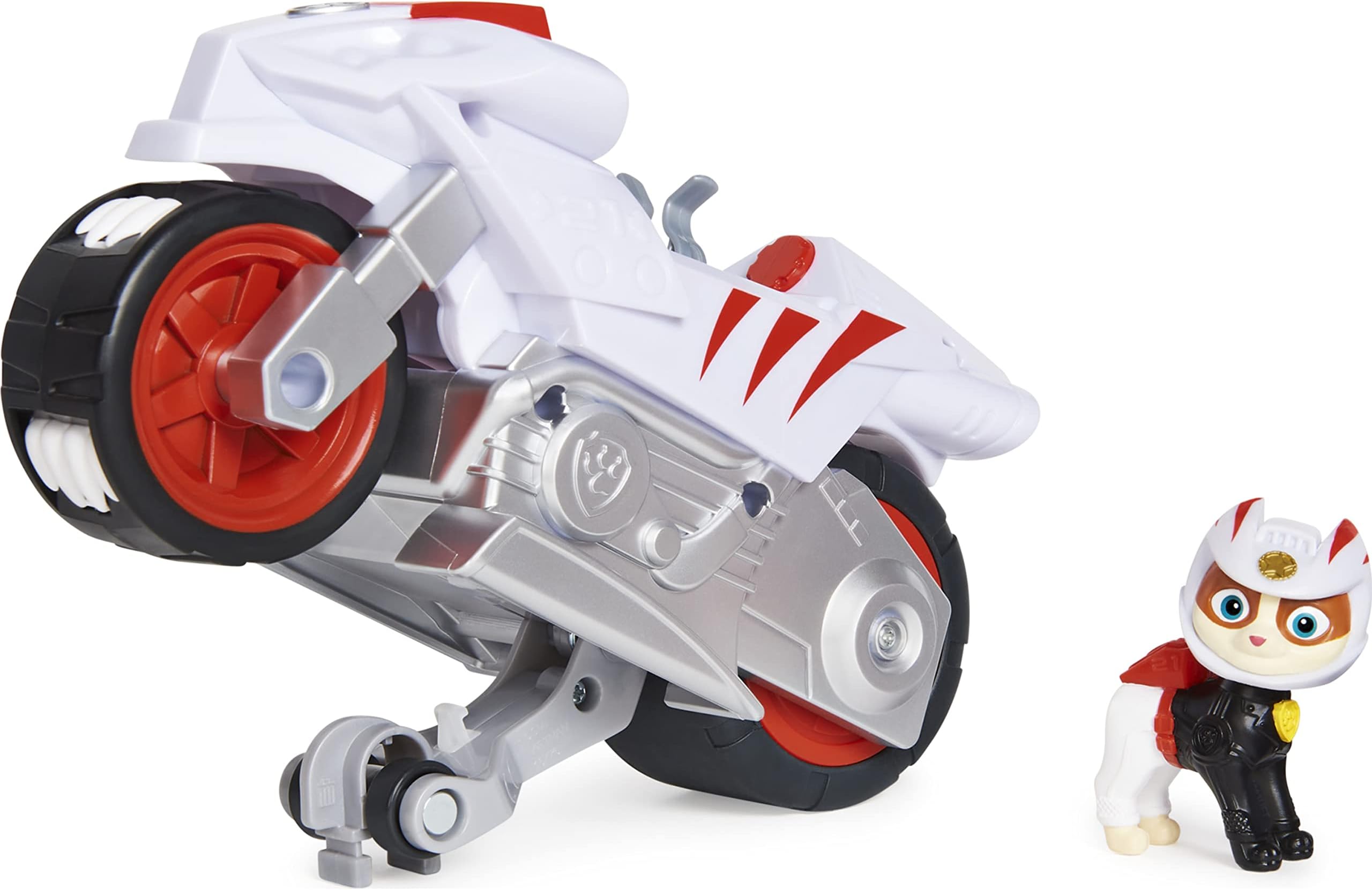 Paw Patrol, Moto Pups Wildcat’s Deluxe Pull Back Motorcycle Vehicle with Wheelie Feature and Figure