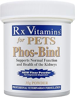 Rx Vitamins Phos-Bind - Kidney Support Supplement Powder - Phosphate Binder for Cats & Dogs for Kidney Health - Supports Normal Kidney Cleanse and Essential Kidney Care - 35g