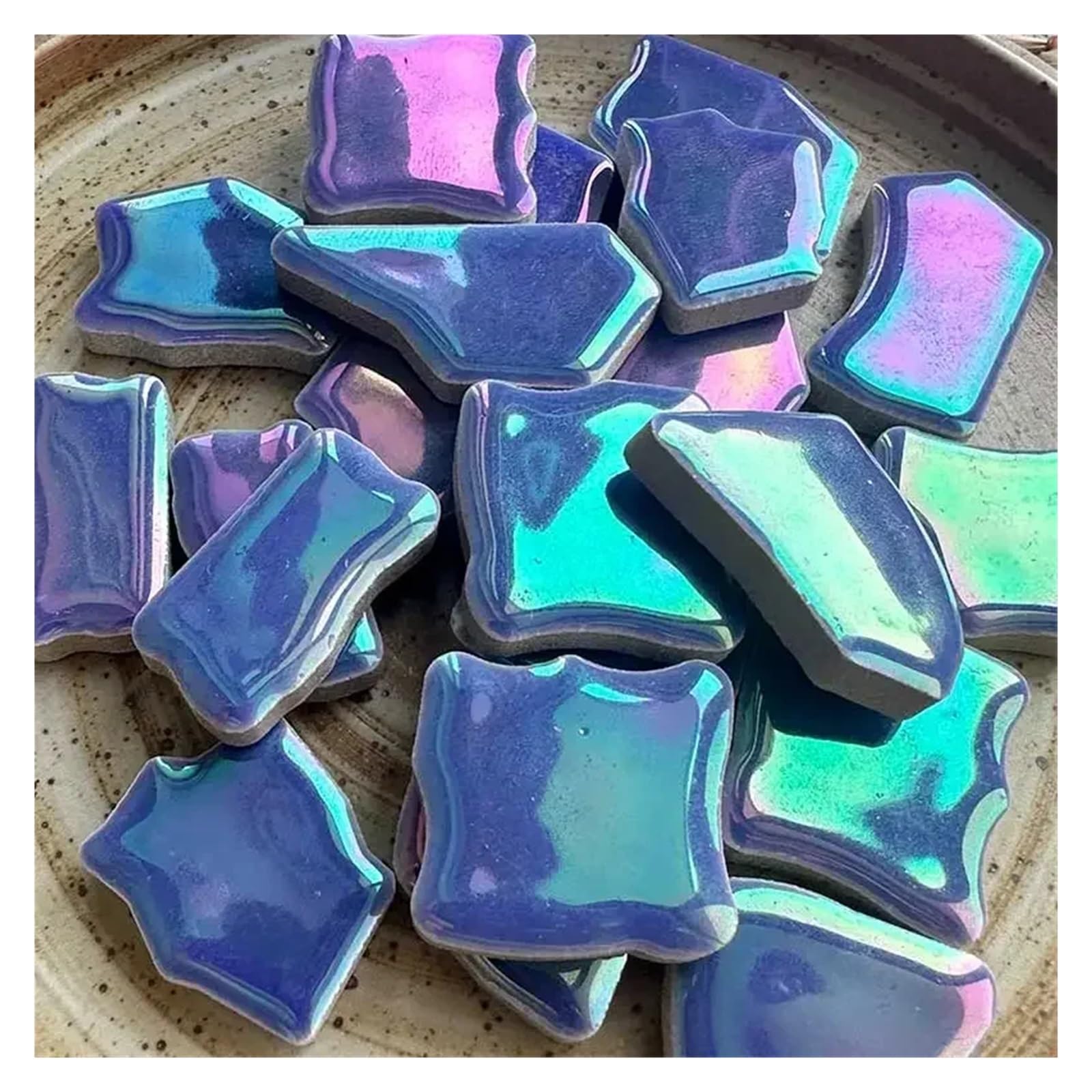 Sppeoukj Color3 100G Porcelain Diy Irregular Phantom Color Mosaic Tiles Craft Ceramic Making Materials(Color3)