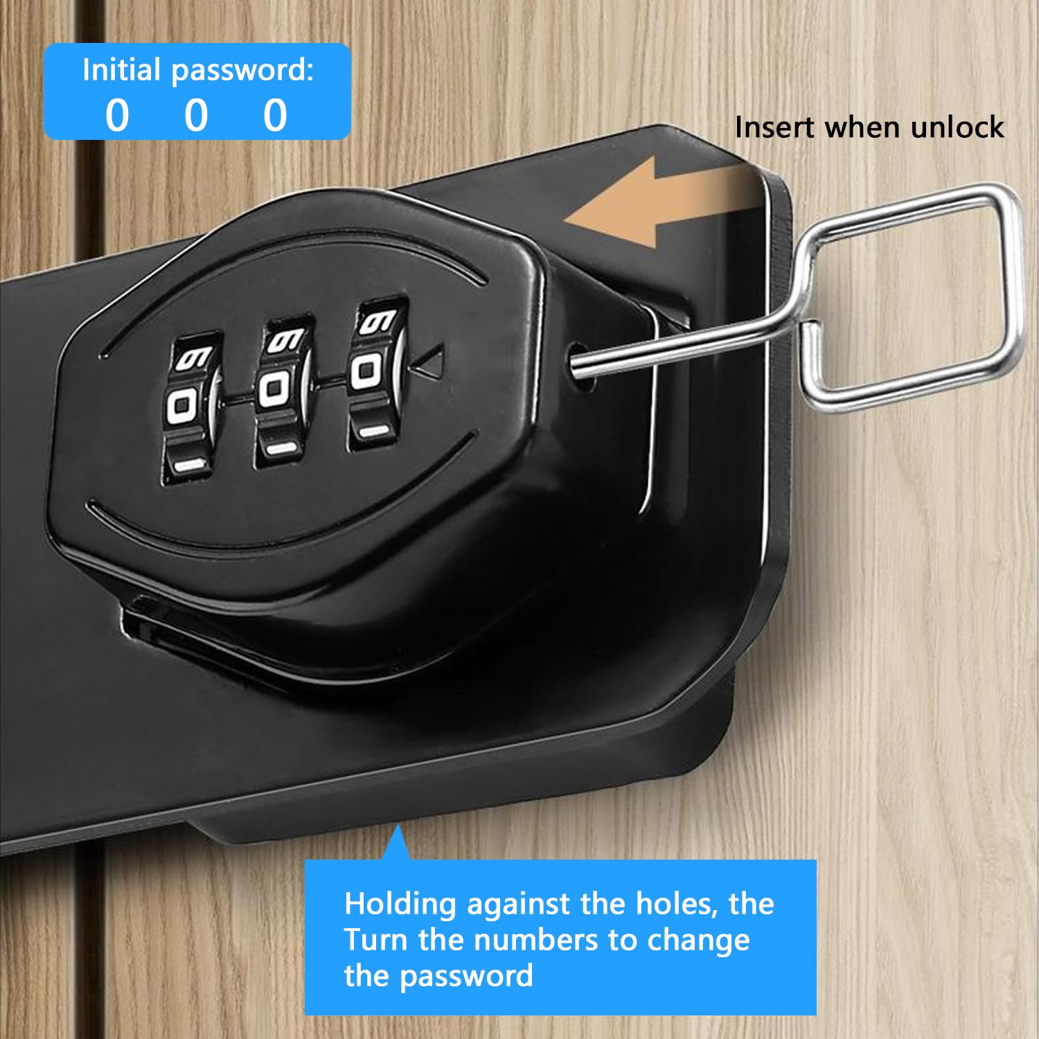 Serratura A Combinazione 3 Cifre Per Armadietti - Lucchetto Meccanico 4 Pollici, Nero - Foto 13