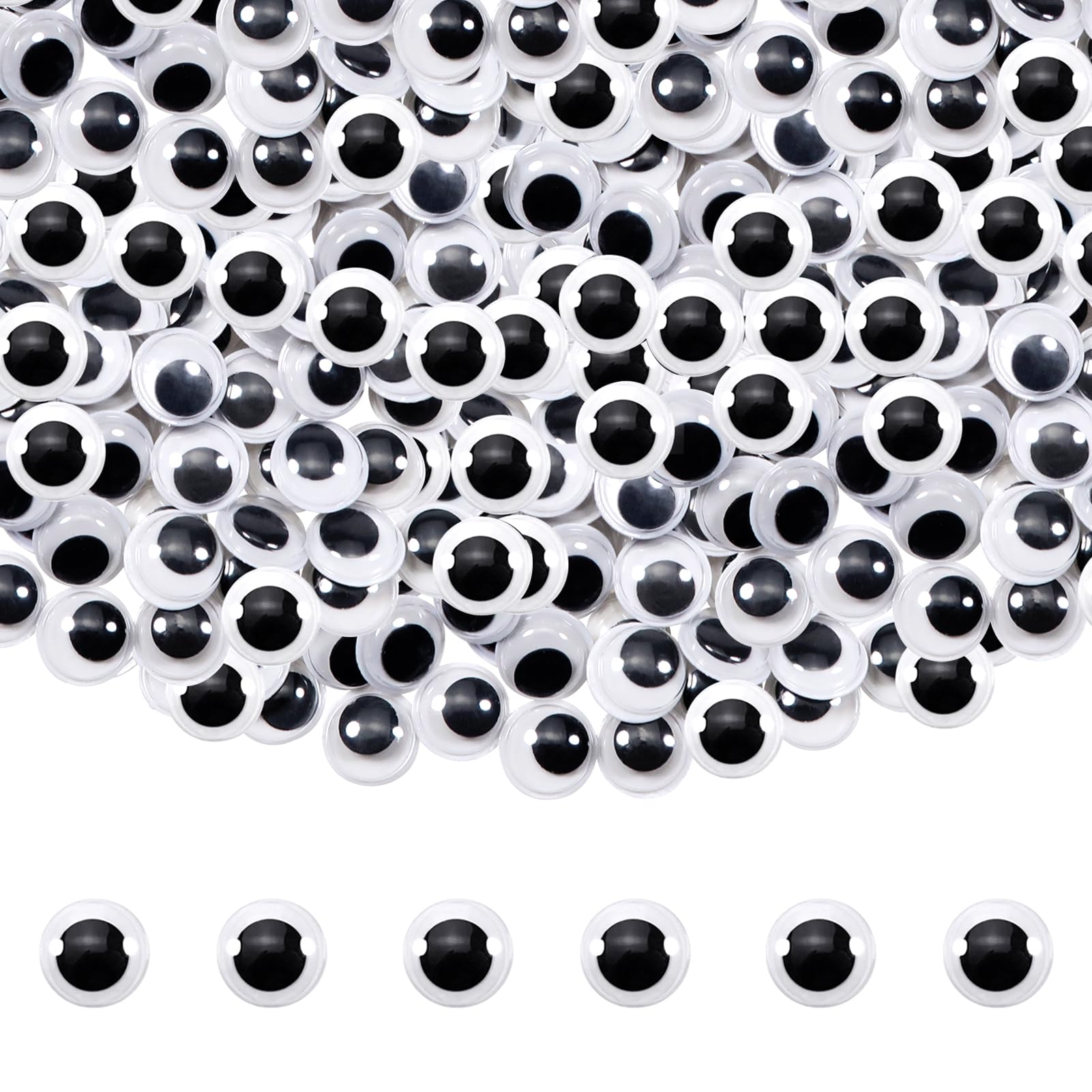 TOAOB 150pcs 10mm Googly Eyes Self Adhesive Small Sticker Eye for Craft