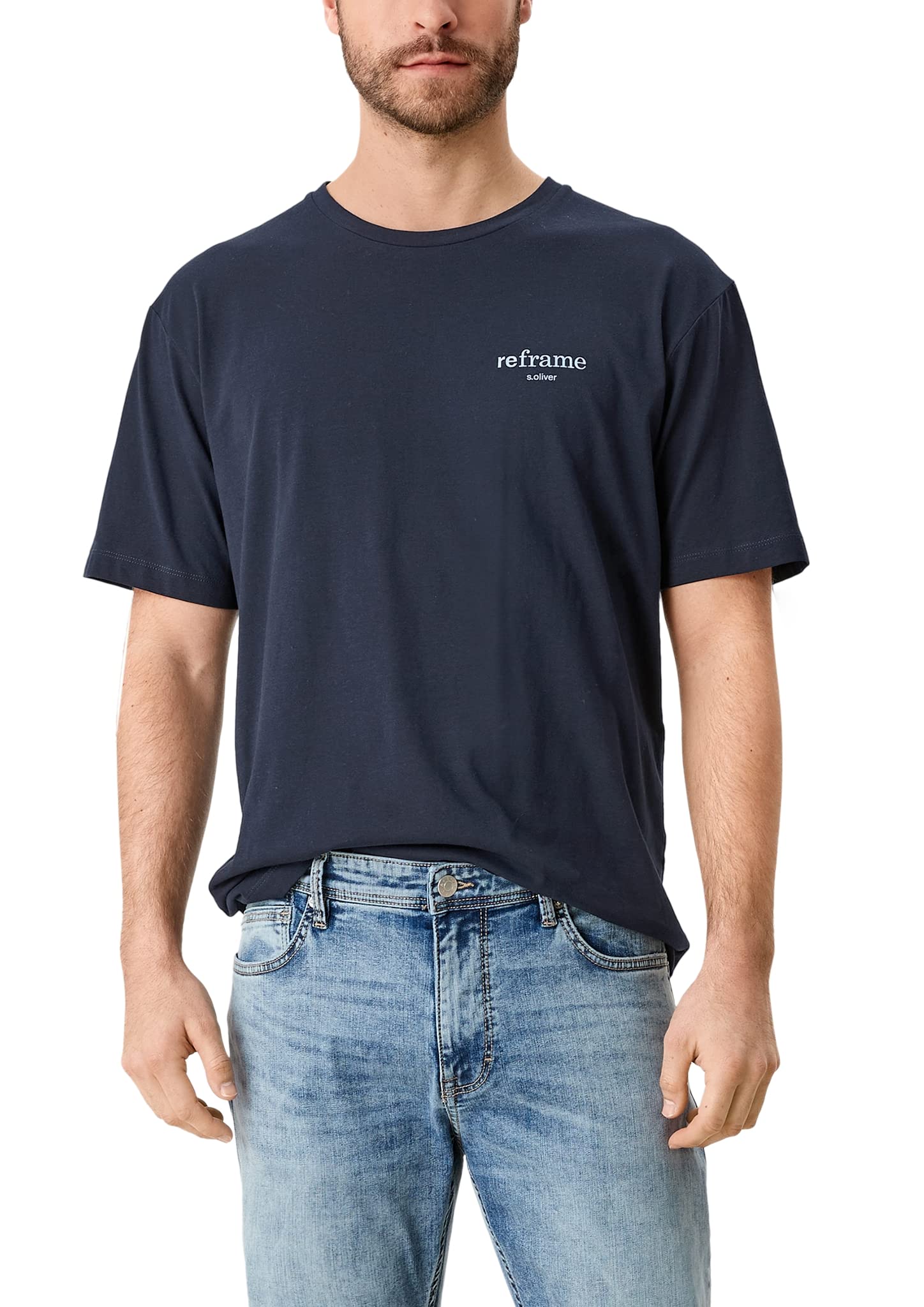 s.Oliver 130.10.202.12.130.2109627 T-Shirt, Blu, S Uomo