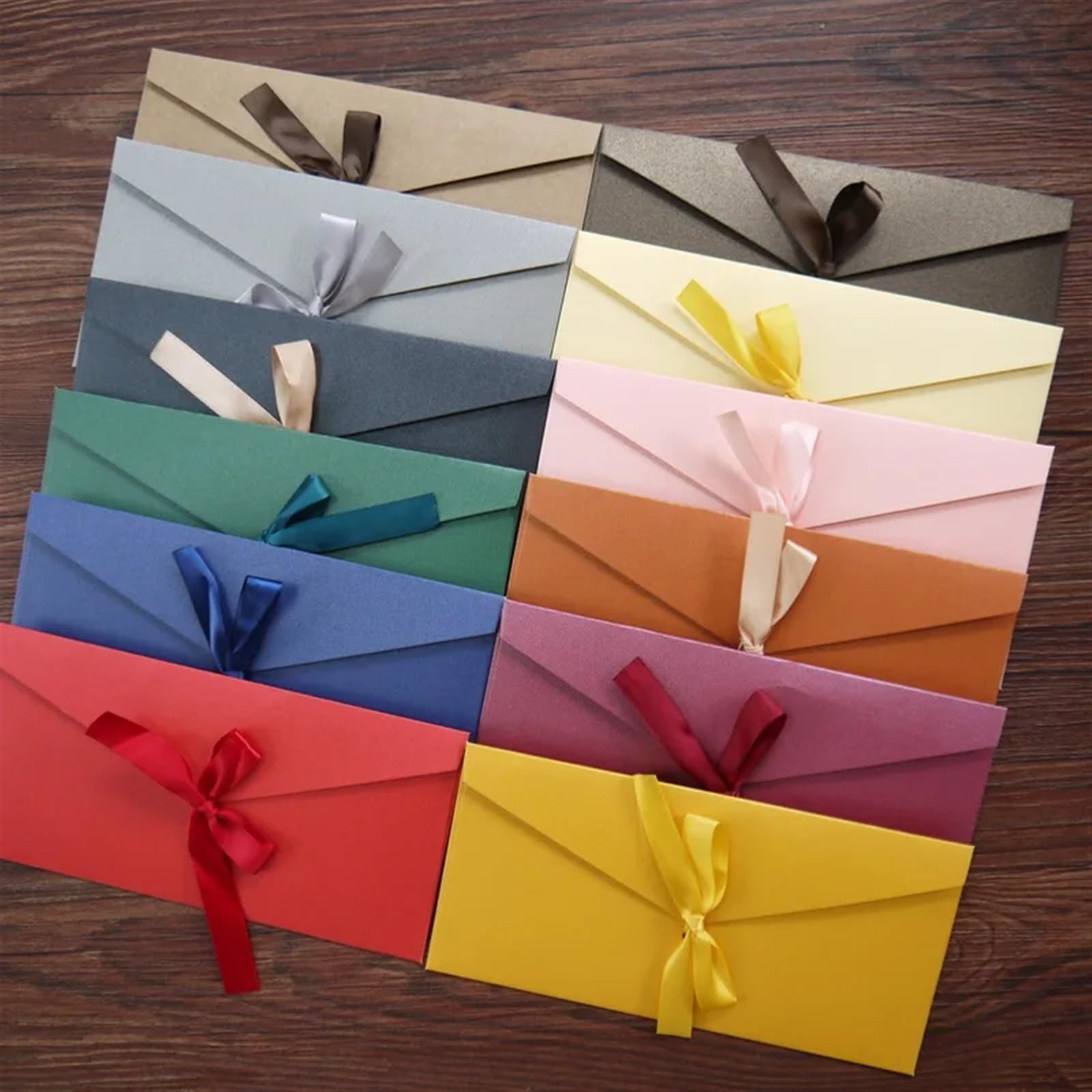 Zaproszenie na ślub Zaproszenia ślubne, z kopertami, wielokolorowe opakowanie 10 sztuk(Long-pink)