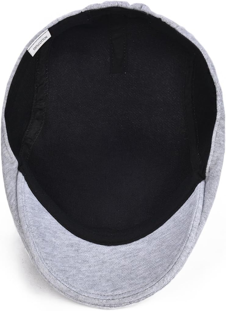 VOBOOM Men's Cotton Flat Ivy Gatsby Newsboy Driving Hat Cap One Size Light Grey