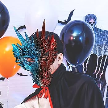 Amazon.co.jp: Dickly 3D ドラゴンマスクパーティーハーフフェイス