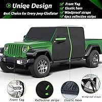 Vista 3 de Big Ant Funda impermeable para cabina de automóvil para Jeep Gladiator JT 2020-2023, protección para todo tipo de clima al aire libre con cremallera