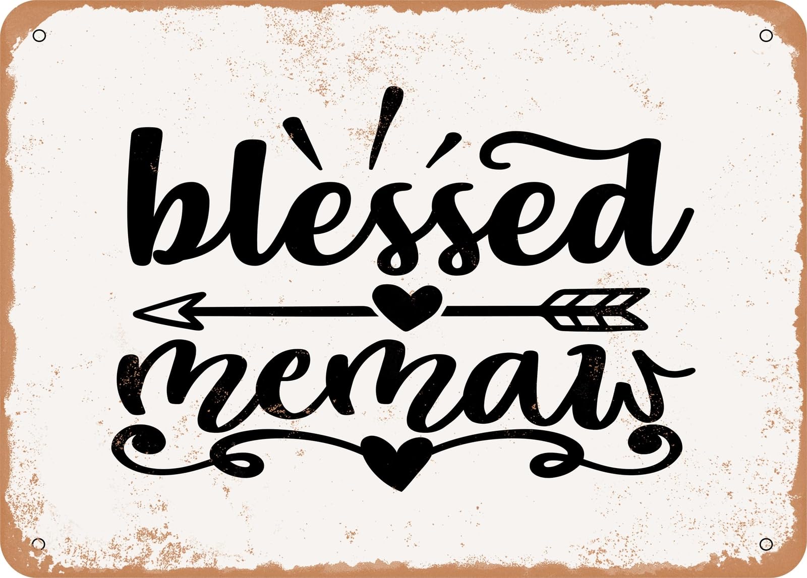 Miaomansenstore Metal Sign - Blessed Memaw - Vintage Look Sign Home Decor