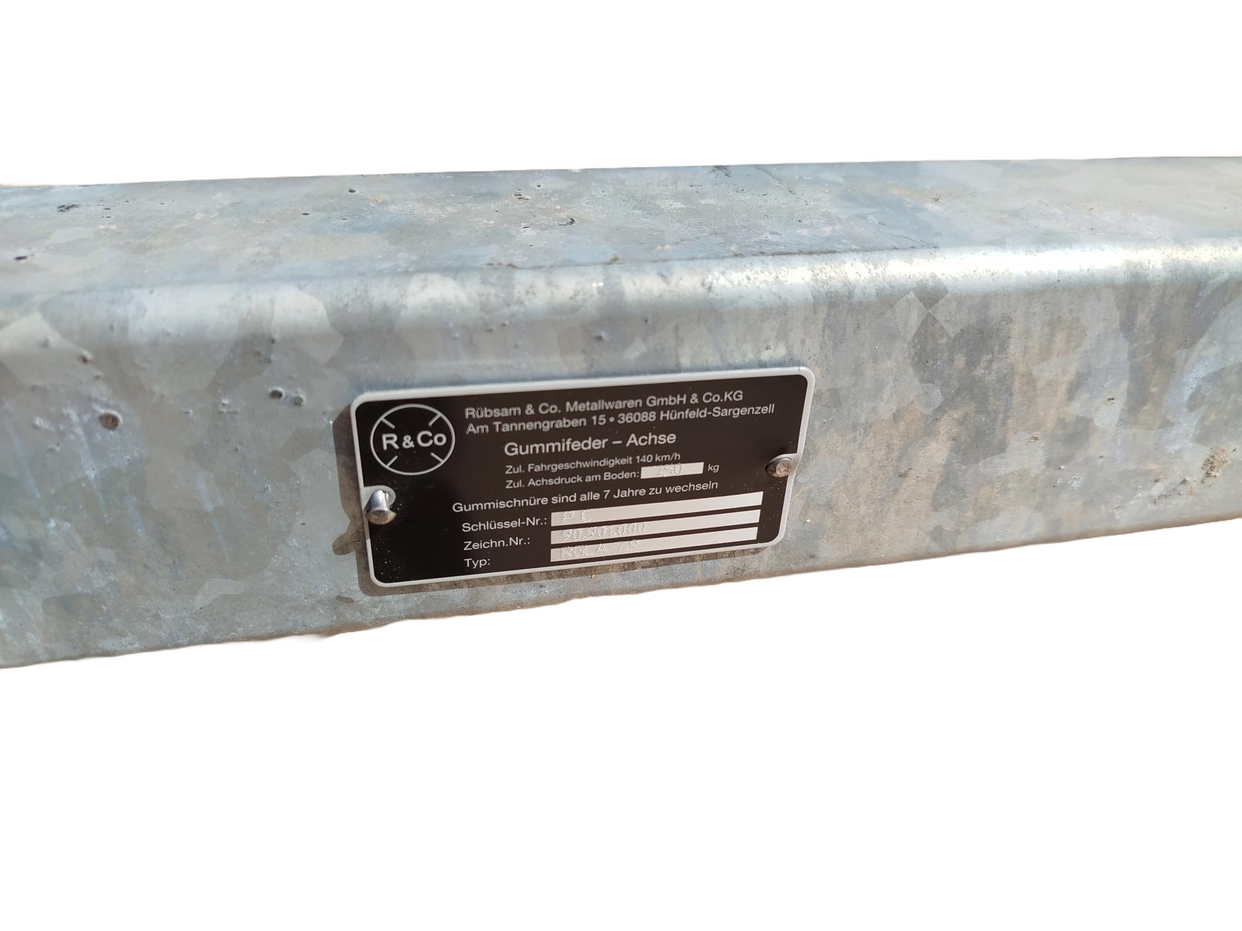 HGW 750 kg Achse für Anhänger - AM: 1000 mm - LK: 4 * 100 - Anhängerachse