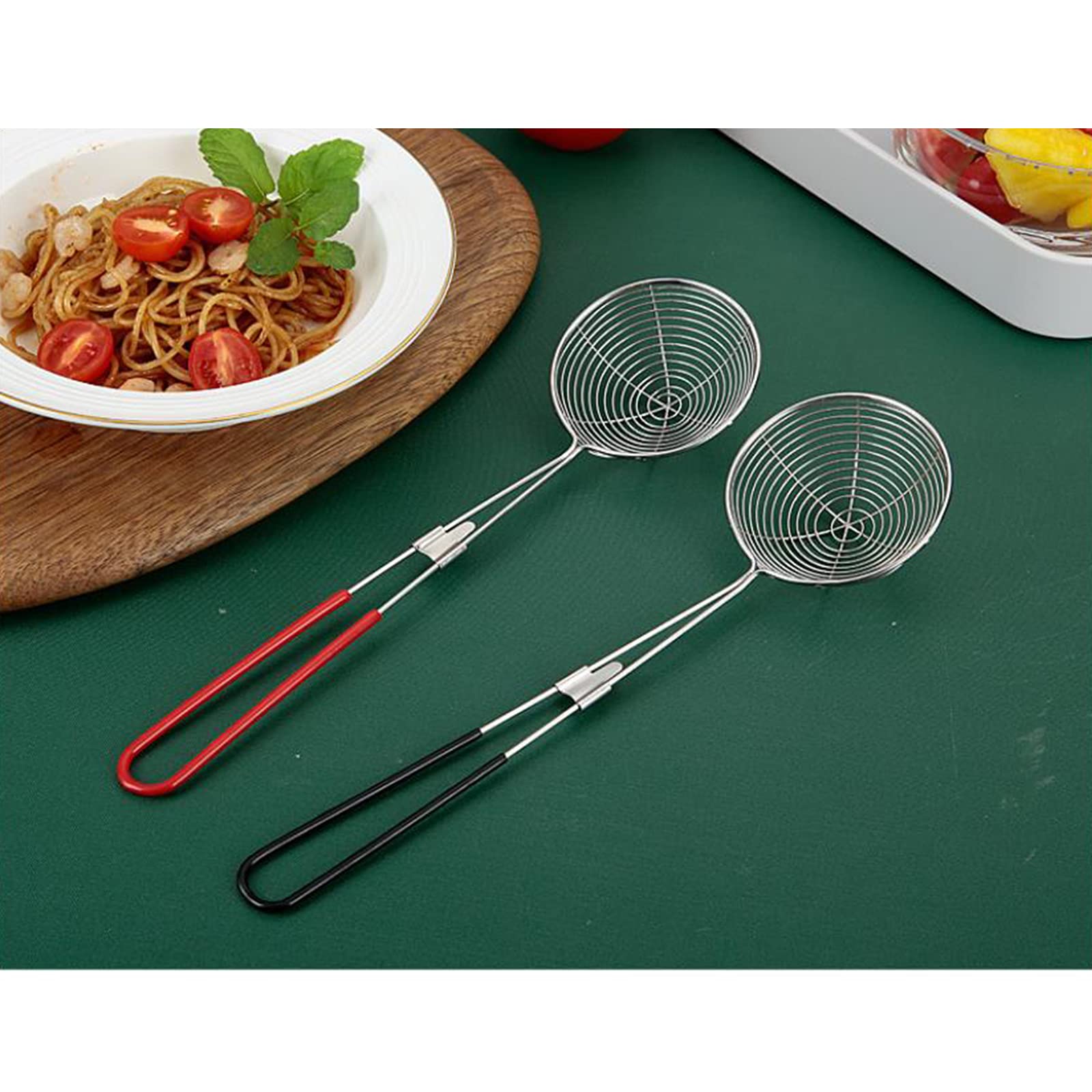 Gwhole Set van 4 fonduezeven van roestvrij staal, 6,5 cm x 23,5 cm, fondue- schuimspaan
