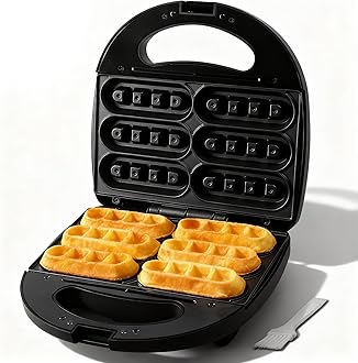 FineMade Waffle Stick Maker, Mini Waffle Maker Iron, Makes 6 Waffle Sticks, Ideal for Breakfast, Snacks, Desserts and More