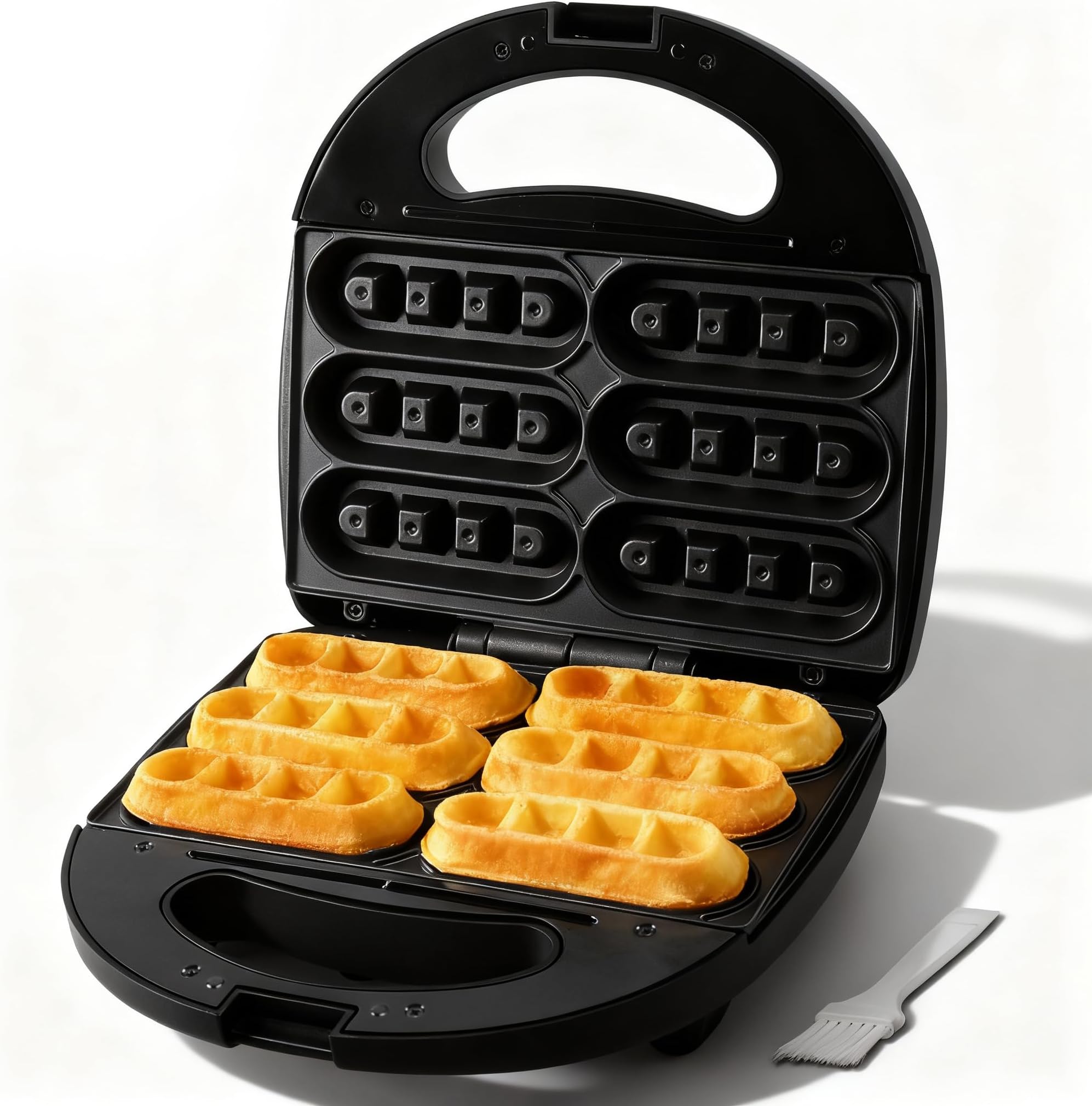 FineMade Waffle Stick Maker, Mini Waffle Maker Iron, Makes 6 Waffle Sticks, Ideal for Breakfast, Snacks, Desserts and More
