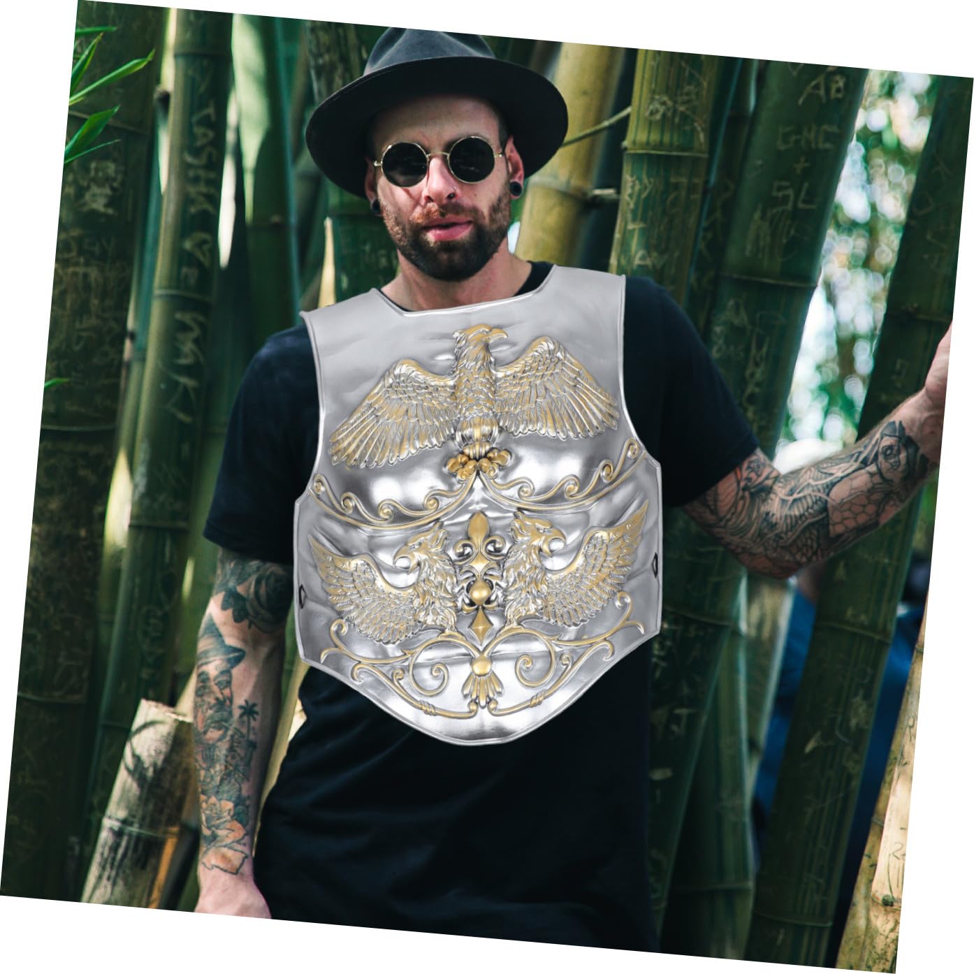 Armure médiévale Plastron de Chevalier rétro Argent pour Cosplay reconstitutions historiques Halloween