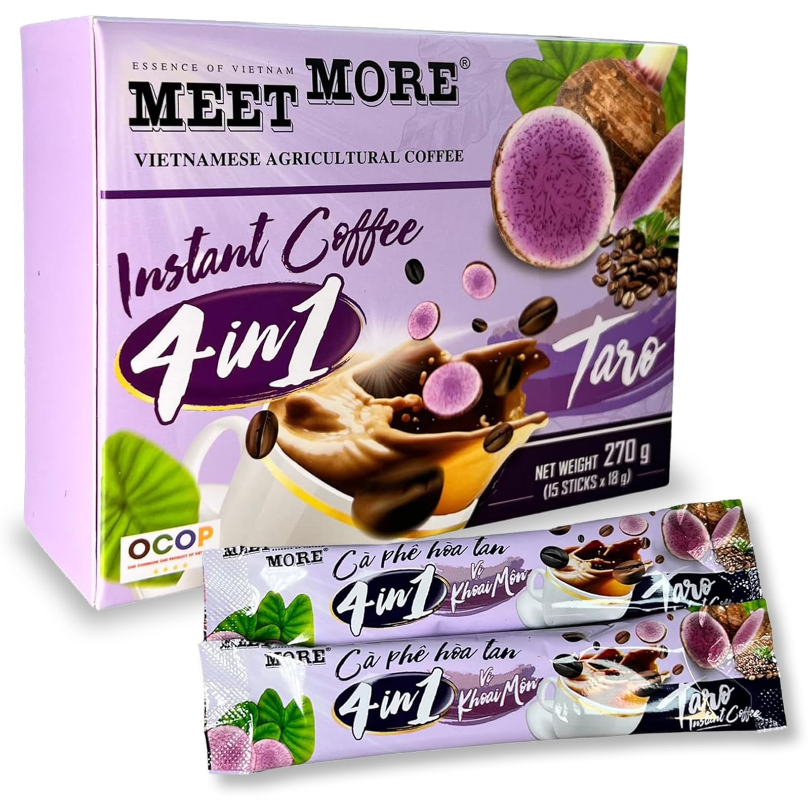 Amazon.co.jp: MEET MORE 4in1 インスタントコーヒー タロ 18g×15