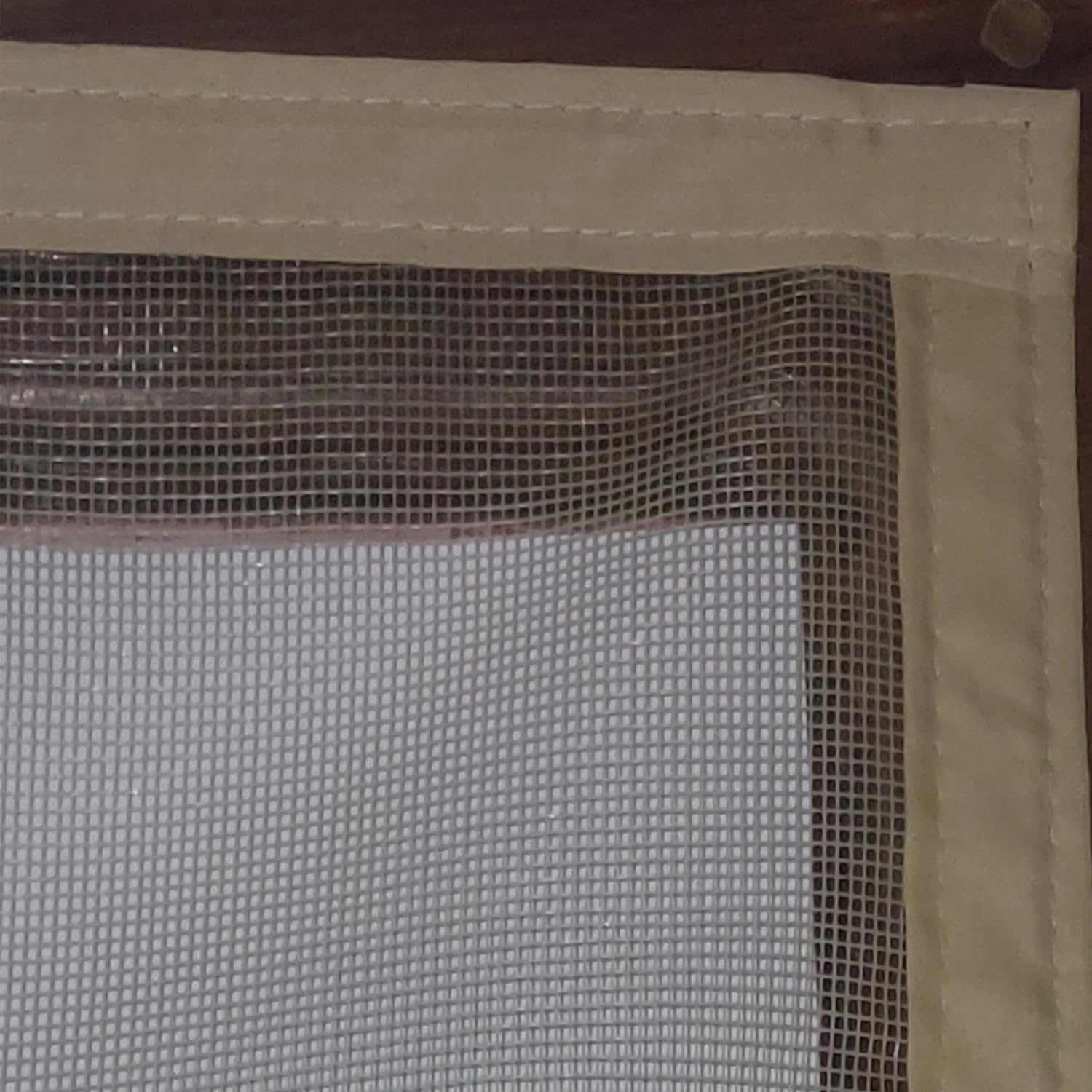 Fiberglass Mosquito Net for Window (Size- 33 Inch x 45 Inch / 83.8cm x 114.3cm) 120 GSM Pre-Stitched & Strong Self-Adhesive Hook Tape Color - Ivory-image-9