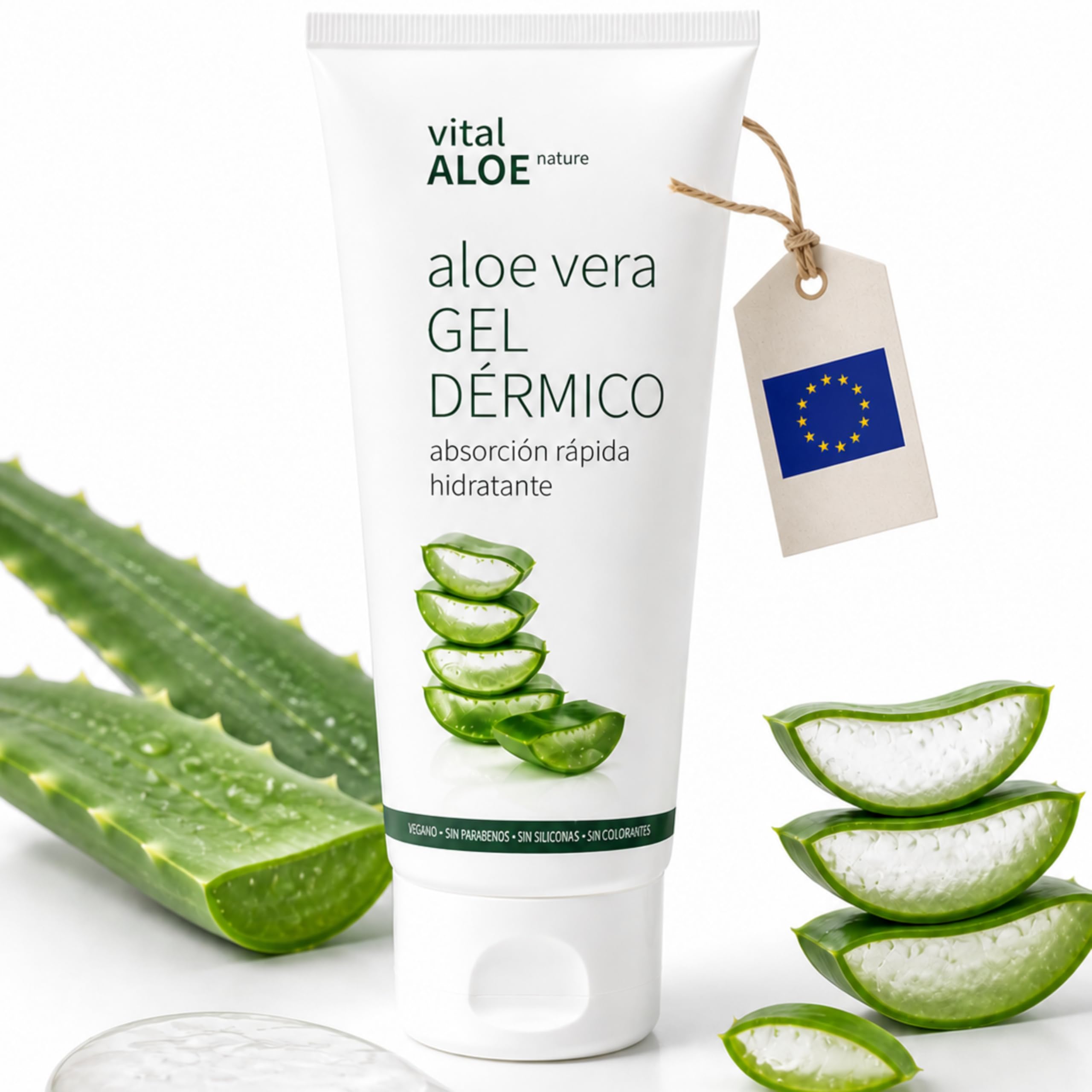 Aloe Vera Dermogel 5x200 ml | Feuchtigkeitsspendendes Gel für Gesicht und Körper mit Bio-Aloe Vera | After Sun und Nach der Haarentfernung | Schnell Einziehend, Vegan, Ohne Parabene und Farbstoffe