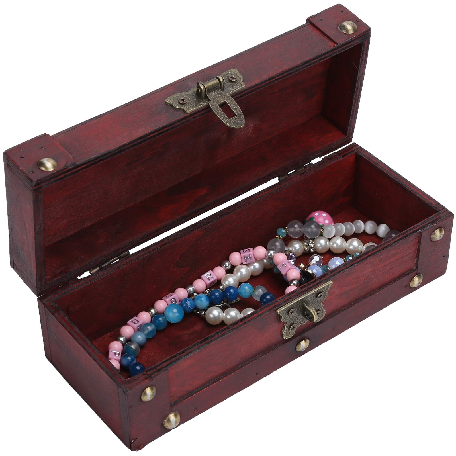 BCJMKDX jewellery storage box, Jewelry Storage Case, women jewellery box,Vintage Box Antique Style Wooden(2)
