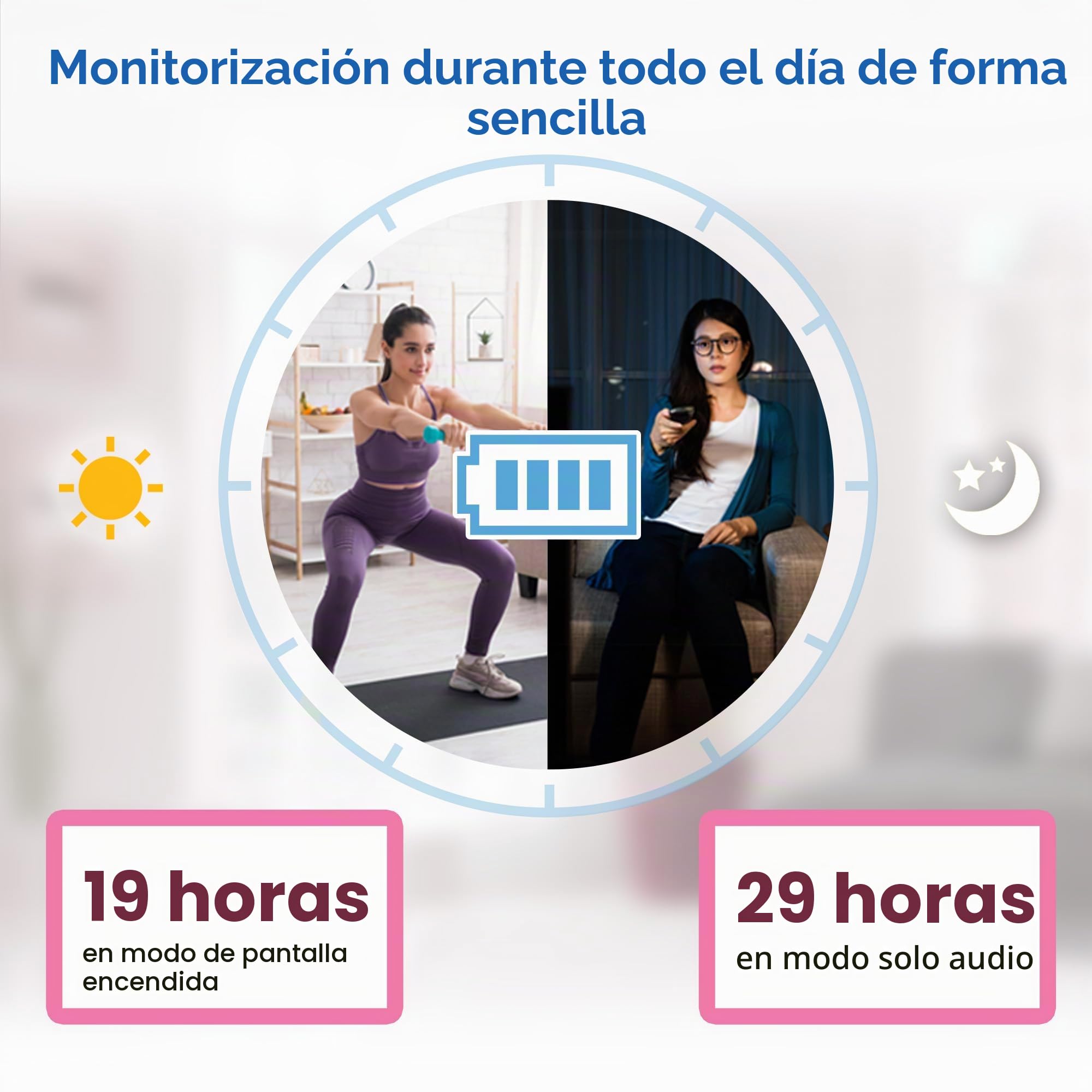 VTech Monitor de bebé VM819, Pantalla de 2.8 Pulgadas, visión Nocturna, Audio bidireccional, Sensor de Temperatura y Canciones de Cuna, transmisión Segura sin WiFi