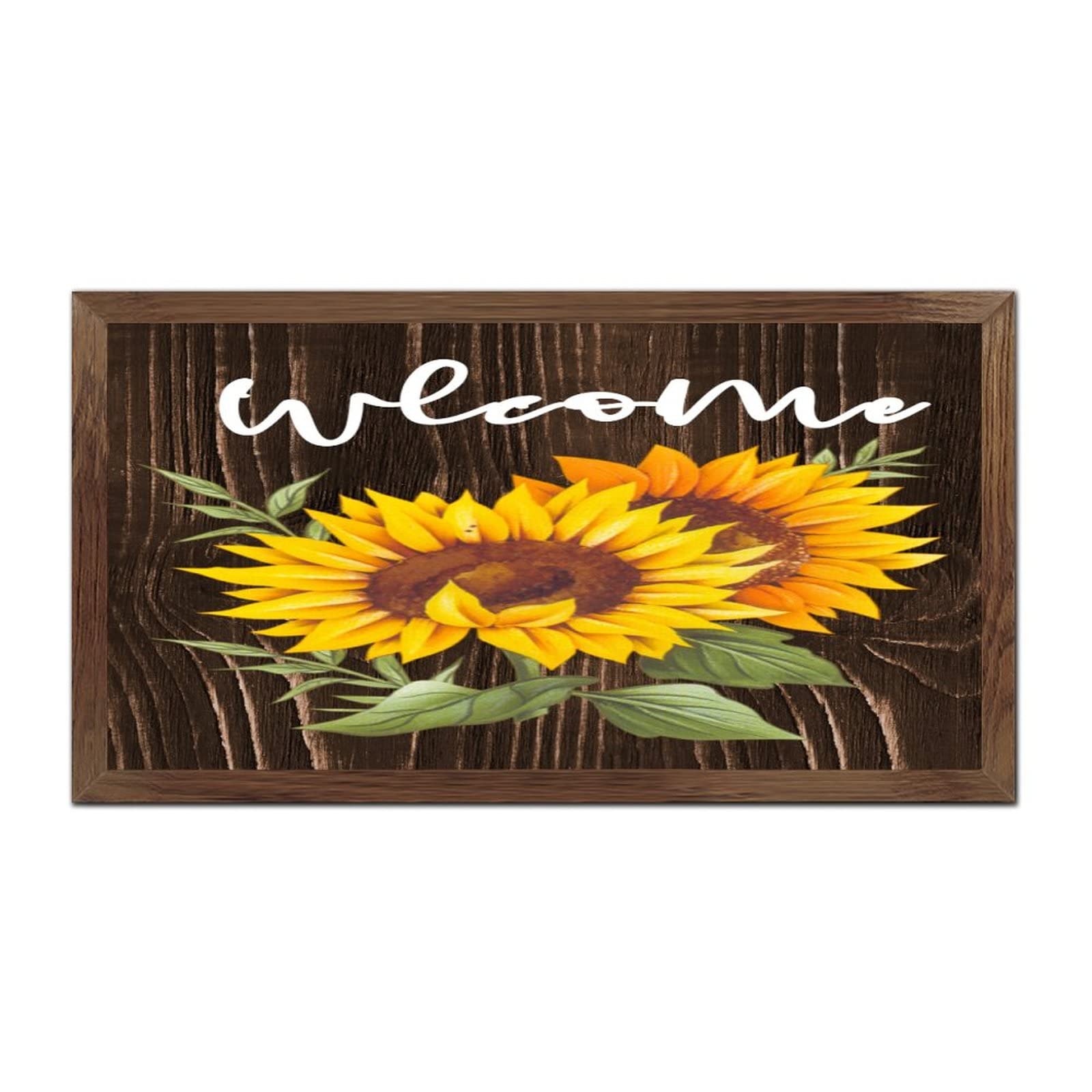 NA wisząca drewniana tabliczka ścienna witamy słonecznik dekoracyjna drewniana tabliczka znak z powiedzeniami dekoracyjna grafika dekoracja znaki do kuchni ganku 30 x 55 cm