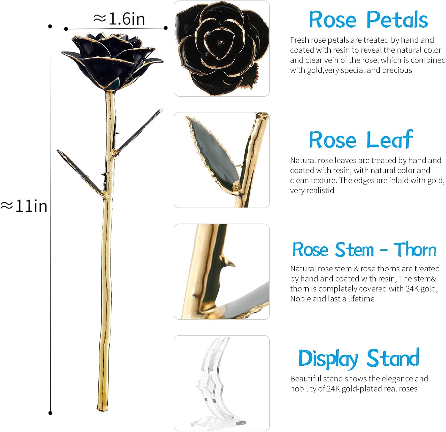 Anniversary Birthday Gifts for Women Forever Gold Dipped Rose Christmas Women Gifts 24k Gold Plated Eternal Flower Love Romantic Rose Gifts Box for Anniversary Valentines Day,Mothers Day,Birthday(red) - Image 6