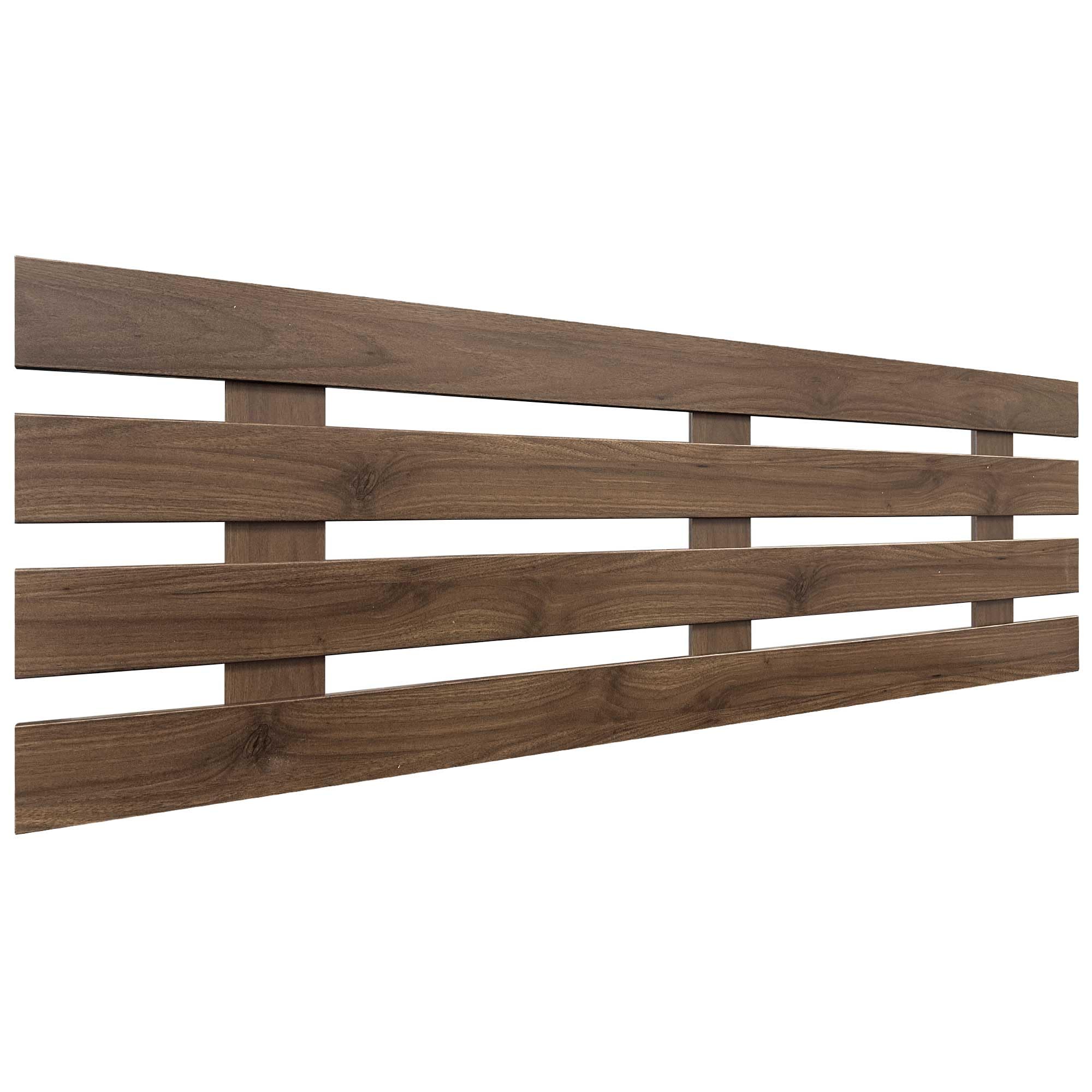 DHOME Cabecero de Madera Horizontal 4 DM Reciclado Estilo Palet Dormitorio Cama Moderno Herrajes incluidos (Nogal Madera, 135cm)