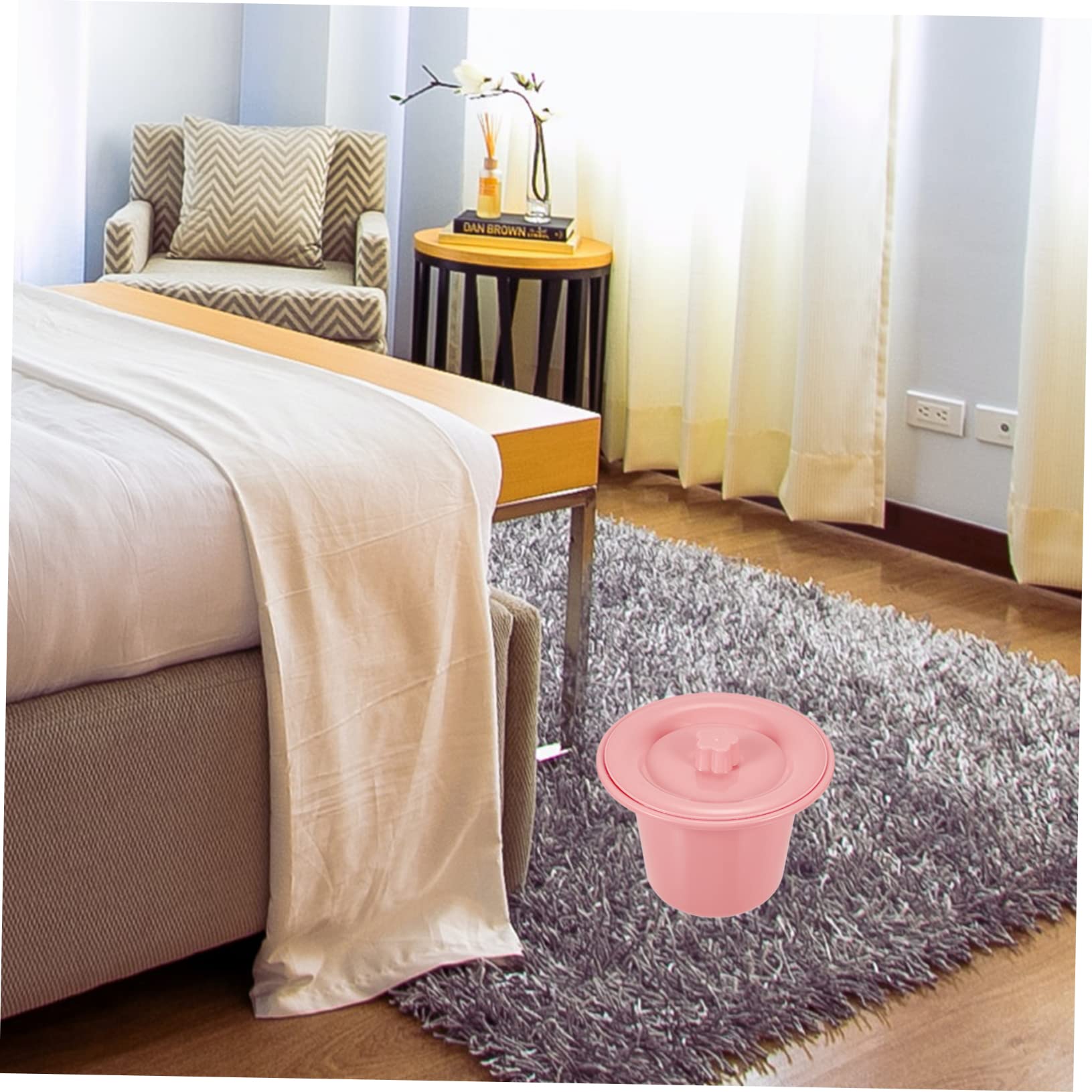 Urino per Adulti Coperchio Plastico Antiscivolo per Anziani Colore Rosa