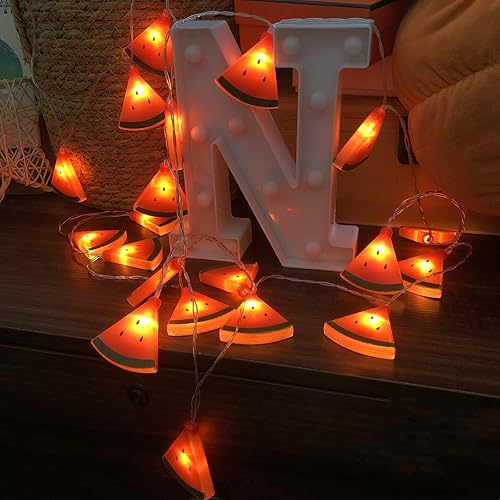 Miniatura 4 de Guirnalda de luces de sandía roja con temática de sandía, luz nocturna decorativa alimentada por USB para boda, hogar, cumpleaños, interiores y