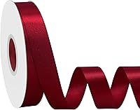 Vista 236 de Cinta de satén rosa polvoriento de doble cara, 3/8 pulgadas x 50 yardas, cintas de poliéster rosa polvoriento para envolver regalos, cinta de tela