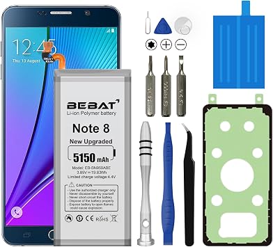 بطارية بديلة لـ Samsung Galaxy Note 8،5150mAh بطارية ليثيوم بوليمر عالية السعة لـ Samsung Galaxy Note 8 SM-N950 N950T N950A N950P N950R4 N950F مع مجموعات أدوات الإصلاح