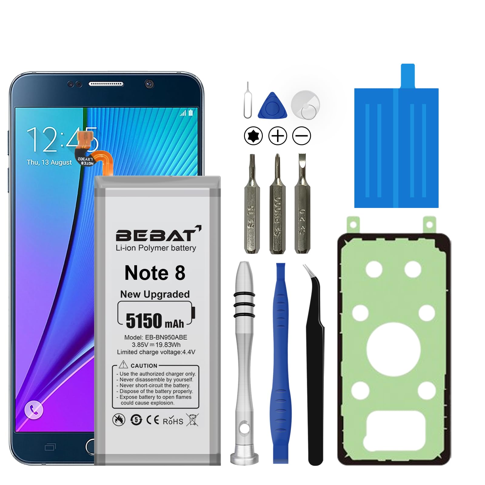 BEBAT Replacement Battery for Samsung Galaxy Note 8,5150mAh High Capacity Lithium Polymer Battery for Samsung Galaxy Note 8 SM-N950 N950T N950A N950P N950V N950R4 N950F with Repair Tool Kits
