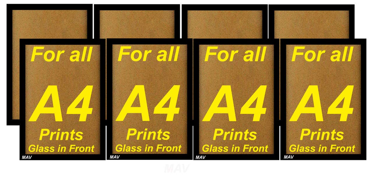 Modernart a4 Size Photo Frame Synthetic Wood and Glass, Set of 8 Frame