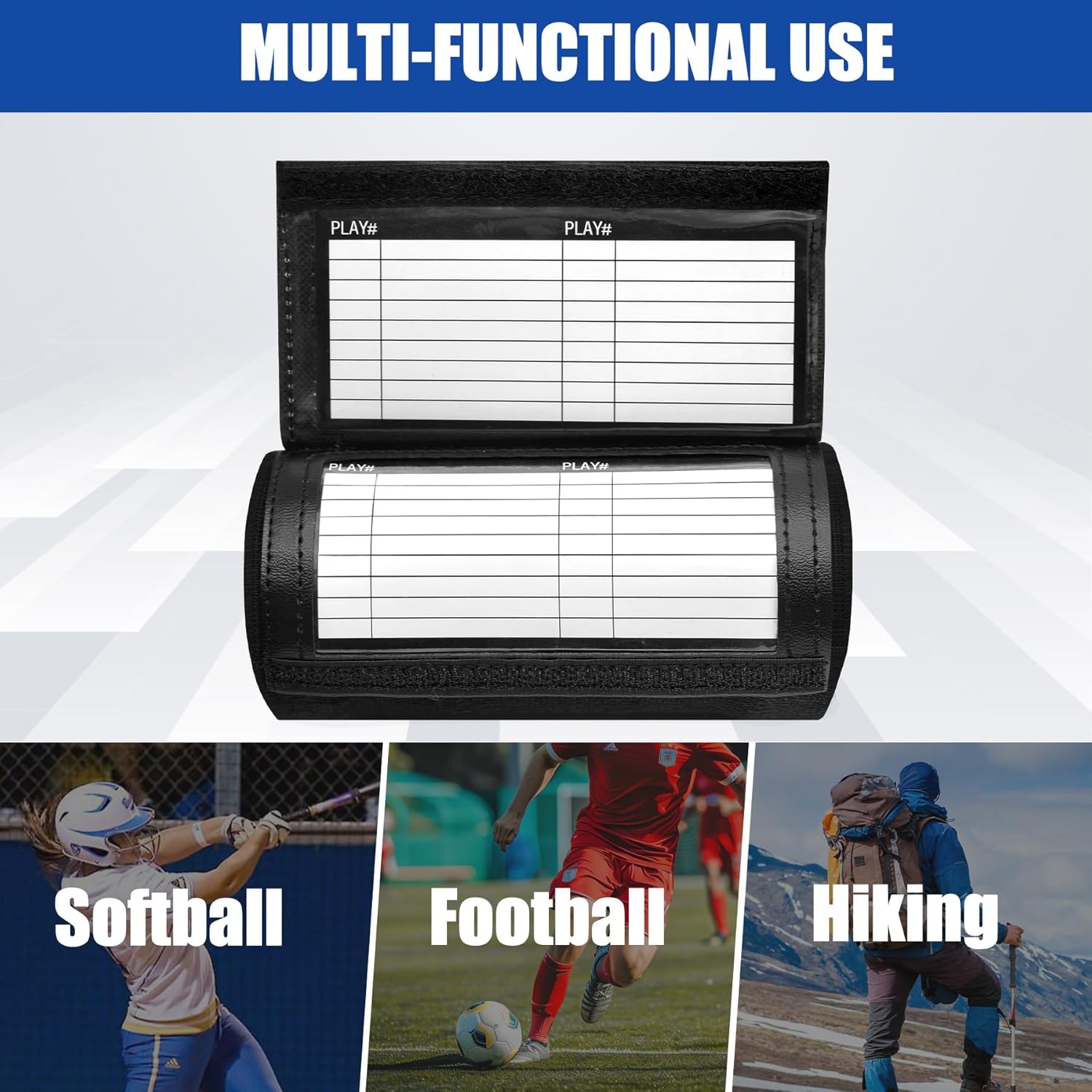 Football Play Wristband Youth,Softball Wristbands for Signs,Football Quarterback Play Wristbands for Youth for All Sports with 3 Compartments