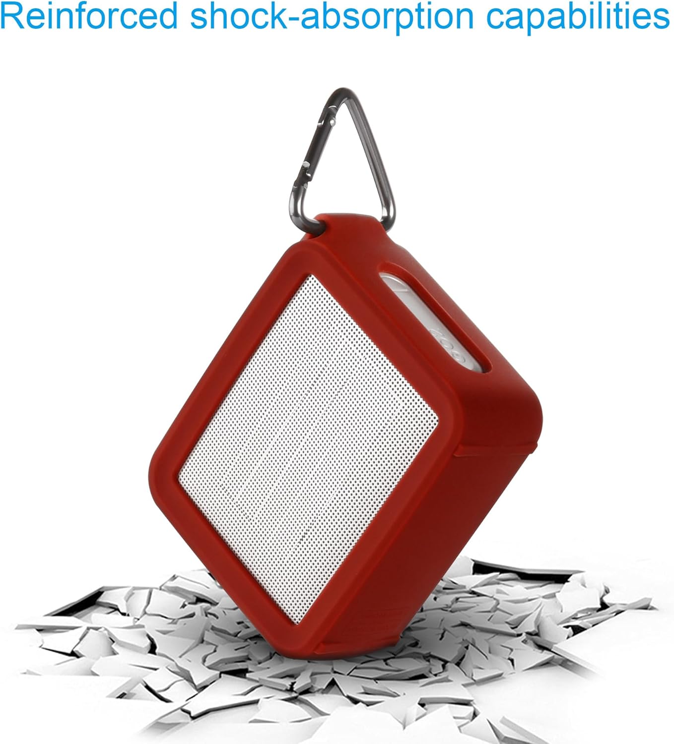 TXEsign Travel Protective Silicone Stand Up Carrying Case Compatible with JBL GO 2 Portable Waterproof Speaker (Red) - Image 4