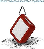 Vista 4 de TXEsign Funda protectora de viaje de silicona compatible con JBL GO 2 Altavoz impermeable portátil (rojo)