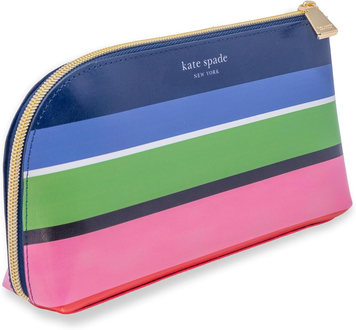 Kate Spade New York Zipper Pouch Filled with Planner Stickers and Accessories, Set Includes Notepad, Sticker Tabs, Black Ink Pen and Holder, Vegan Leather Accessory Bag, Sunny Day Stripe - Image 4