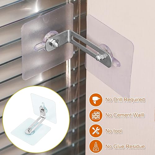 Miniatura 3 de 10 pares de anclajes protectores para muebles, anclajes adhesivos de pared para muebles, sin taladro, correas de pared para muebles que evitan que