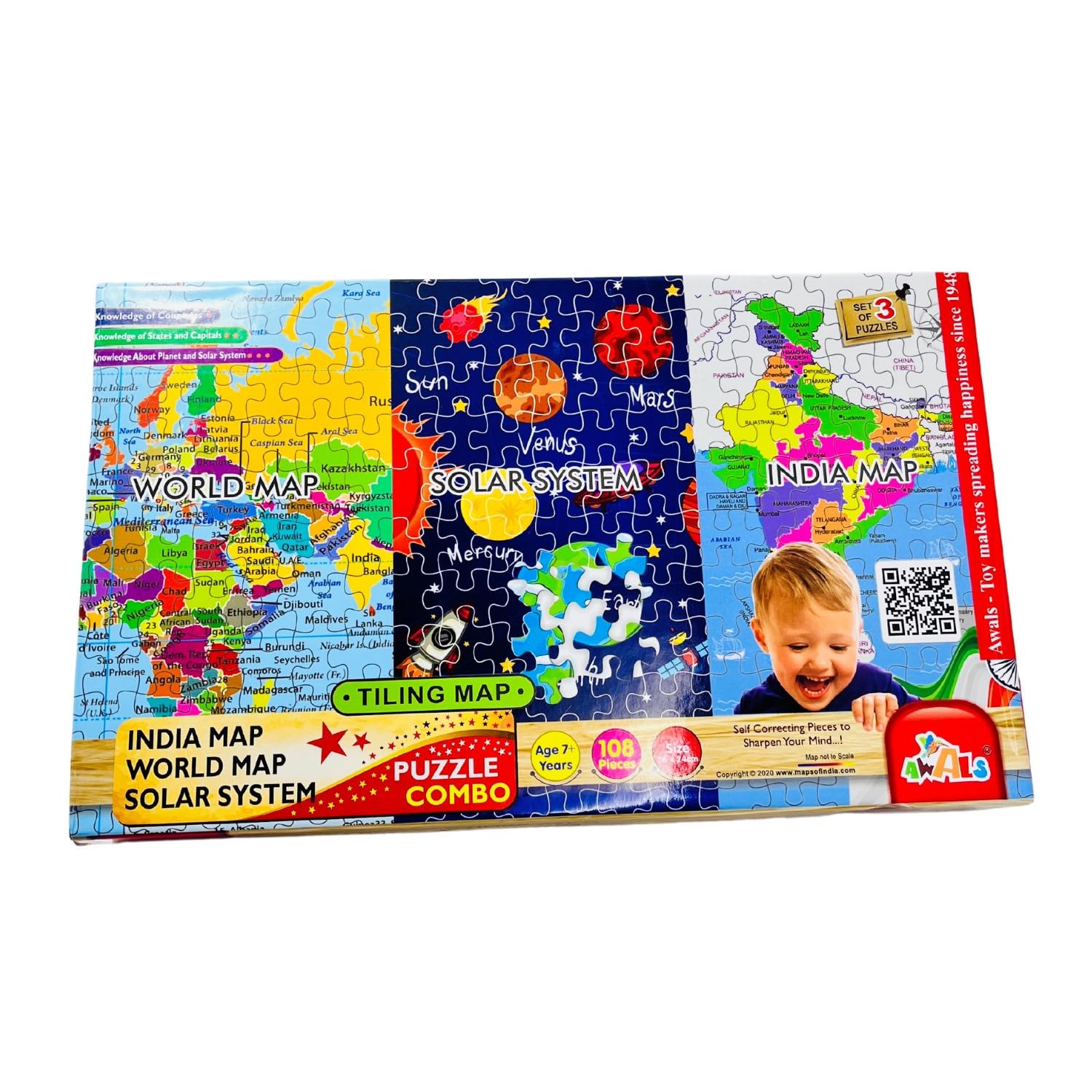 Golden Games Max Fun 3 in 1 Jigsaw Puzzle | India Map | World Map | Solar System | 108 Pieces in Each Puzzle | 13.5X9 inches Puzzle Size | Multicolor Colour (B0DHVJLN5X) Amazon Price History, Amazon Price Tracker