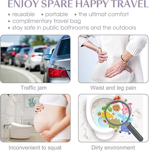 Miniatura 6 de Dispositivo de orina para mujer de viaje, paquete de 2 unidades, reutilizable, de silicona, portátil, embudo para orinar, orina, tazas de orina,