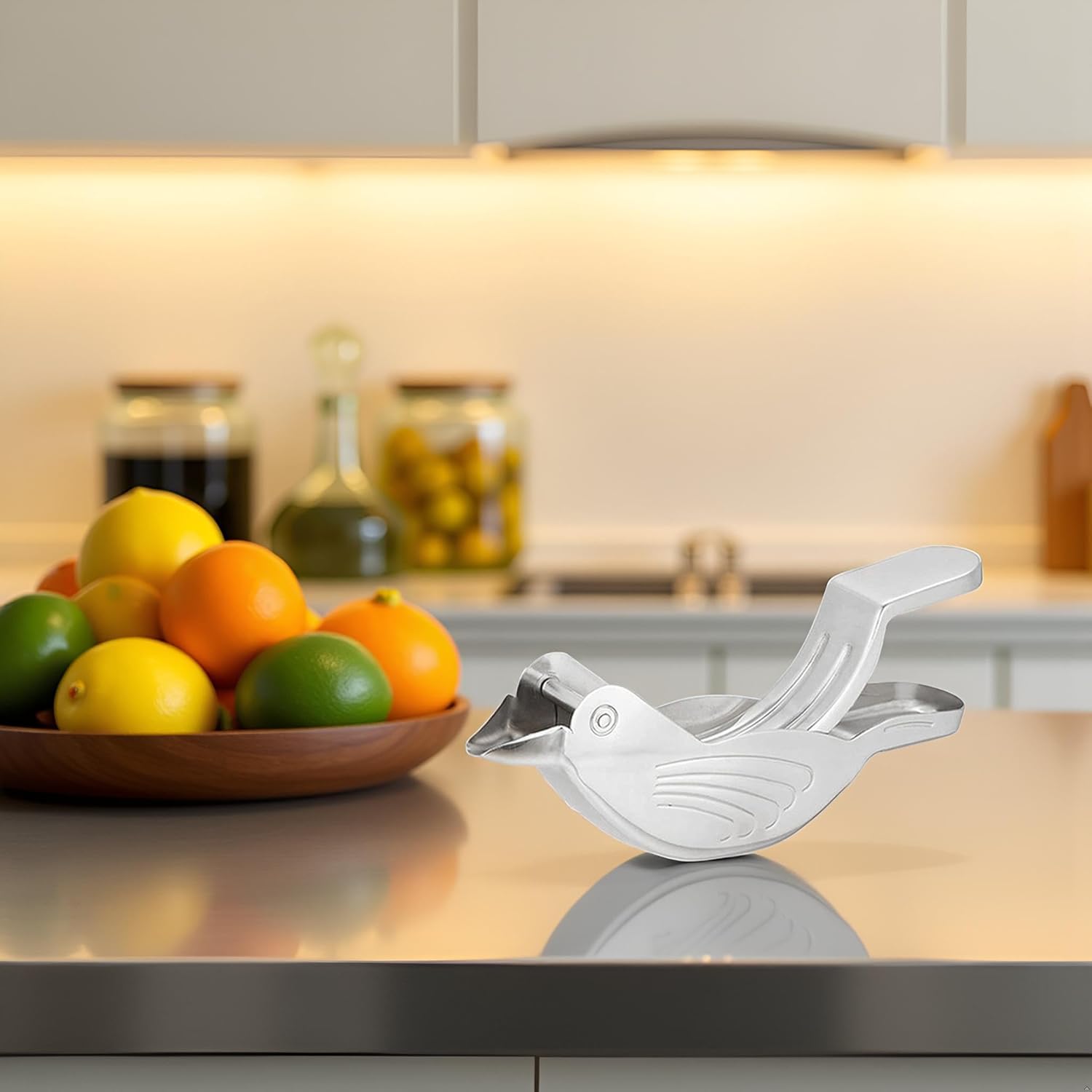 1pc Silver Manual Lemon Juicer,Exquisite Bird Stainless Steel Manual Lemon Juicer and Lime Squeezer for Orange Lemon Lime,Applied to Homes and Restaurant Fruit and Vegetable Tools