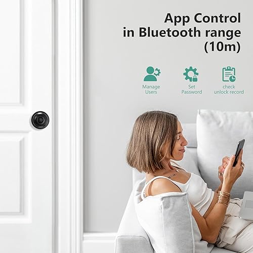 Miniatura 3 de GeekTale Cerradura de puerta inteligente con teclado, cerradura de puerta electrónica con código, perilla de puerta digital, cerradura inteligente