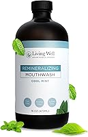 LivingWellwithDrMichelle Cool Mint Remineralizing Mouthwash: Hydroxyapatite & Colloidal Silver, Fluoride-Free, Alcohol-Free for Strong Teeth & Gums