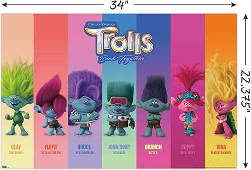 Miniatura 3 de Trends International Trolls: Band Together - Póster de pared Perfect Harmony, 34 pulgadas de largo x 22.4 pulgadas, versión sin marco