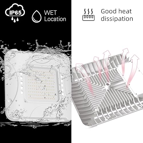 Miniatura 8 de Luces LED para toldo, luz diurna súper brillante de 5000 K, 9.56 x 9.56 pulgadas, luz de área impermeable IP65, AC100-277V, para gasolinera, garaje,