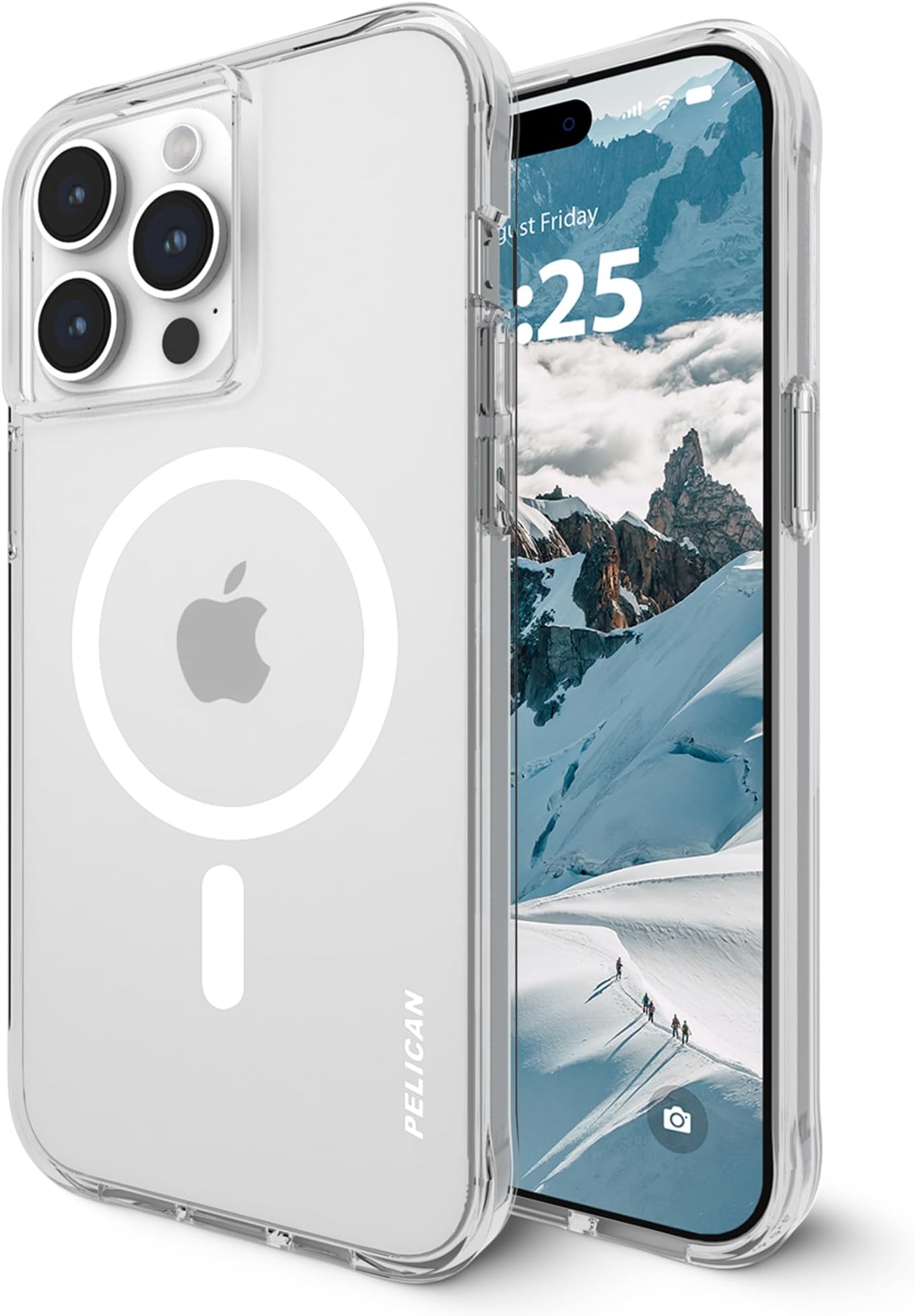 Pelican Ranger Series - iPhone 15 Pro Max Case 6.7" [Compatible with MagSafe] [Anti-Yellow] Magnetic Phone Case with Anti-Scratch Tech [12ft MIL-Grade Drop Protection] Cover for 15 Pro Max - Clear