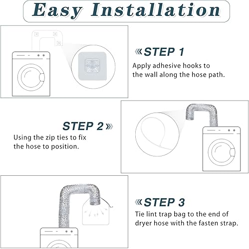 Miniatura 5 de Juego de 4 bolsas para atrapar pelusas para secadora y bolsa de filtro para atrapar pelusa y polvo, kit de limpieza de ventilación para secadora sin