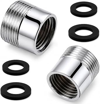 2 PCS Shower Hose Connection Adaptor, 3/4" BSP Male to 1/2" BSP Female Pipe, 304 Faucet Adapter, Reducing Adapter Fitting Converter, for Water Oill Air Gas Garden and Washing Machine Hose